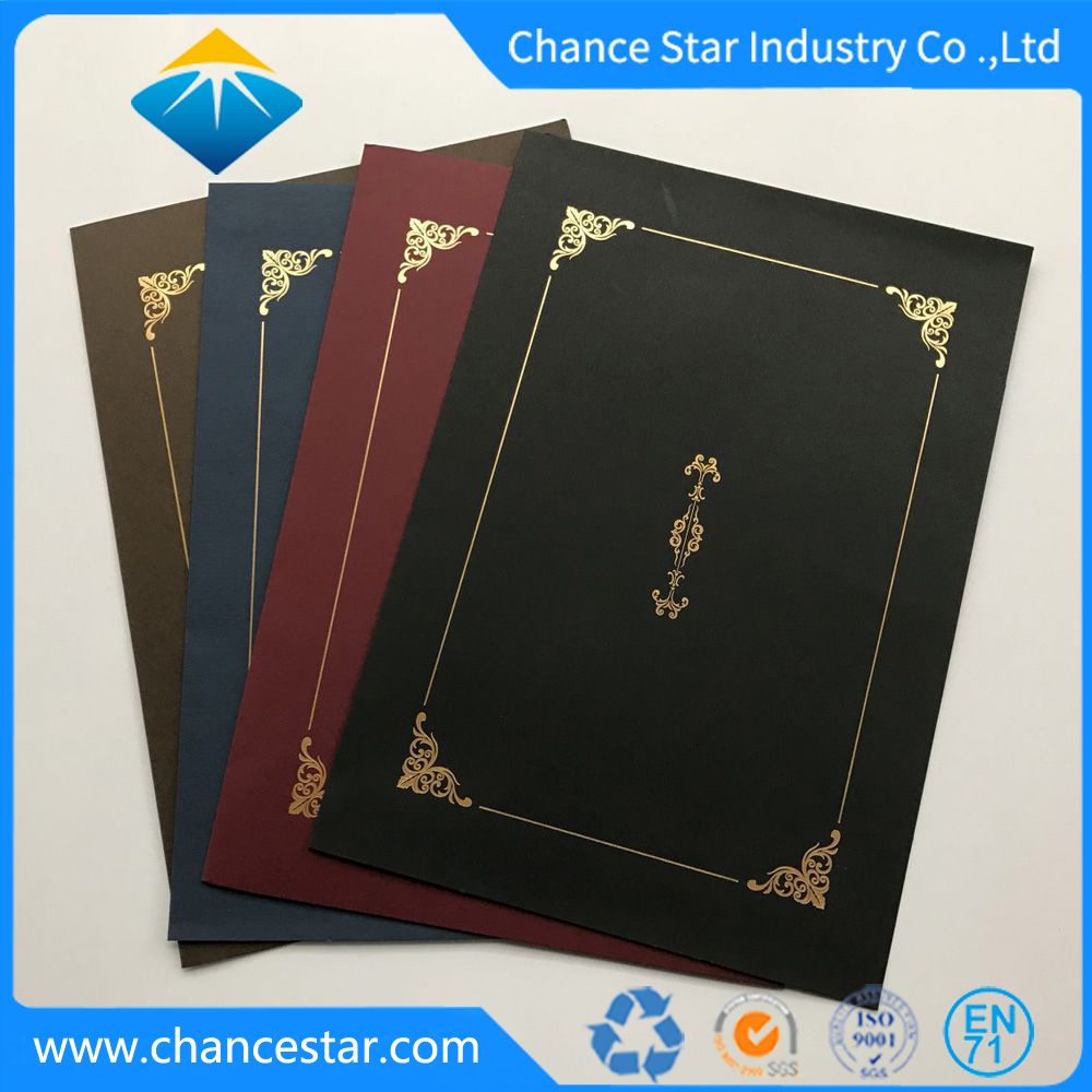 Custom Graduation Certificate Paper Holder with Foil Stamping