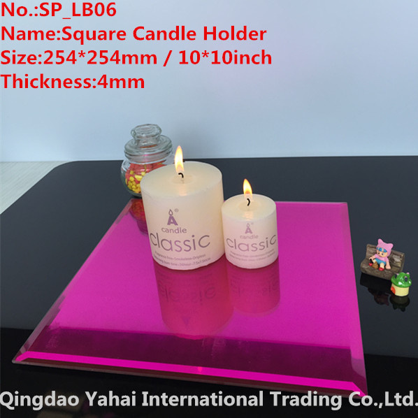 4mm Large Square Dark Rose Glass Mirror Holder