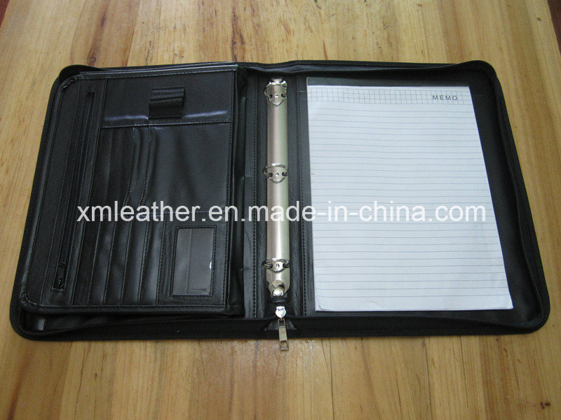 Leather Bound Custom File Folder with Ring Binder