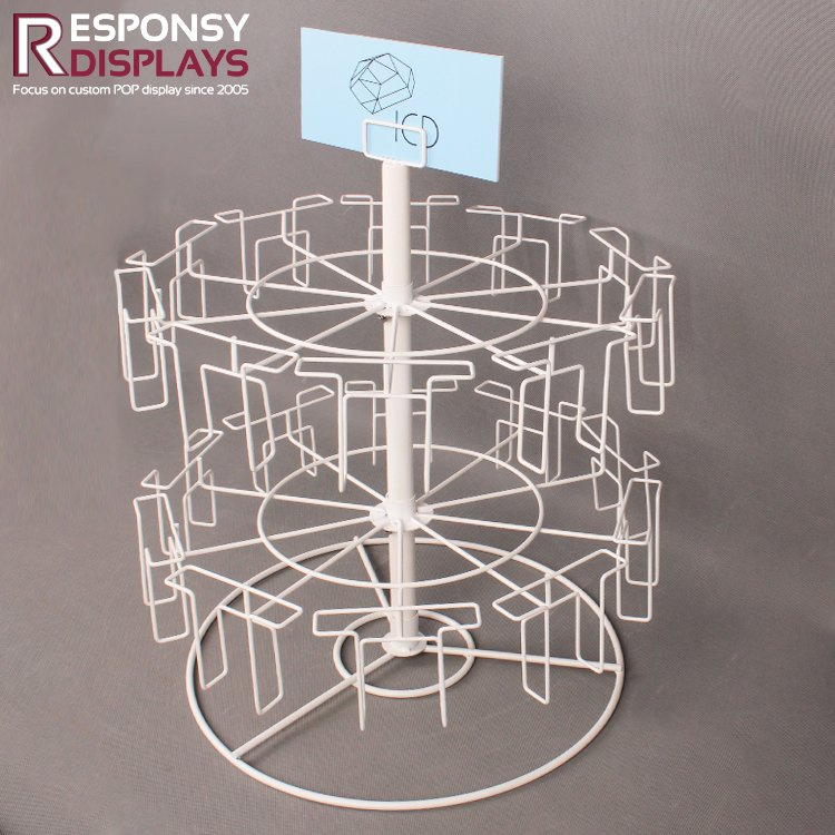 Rotating Counter Metal Wire Gifting Card Display Rack