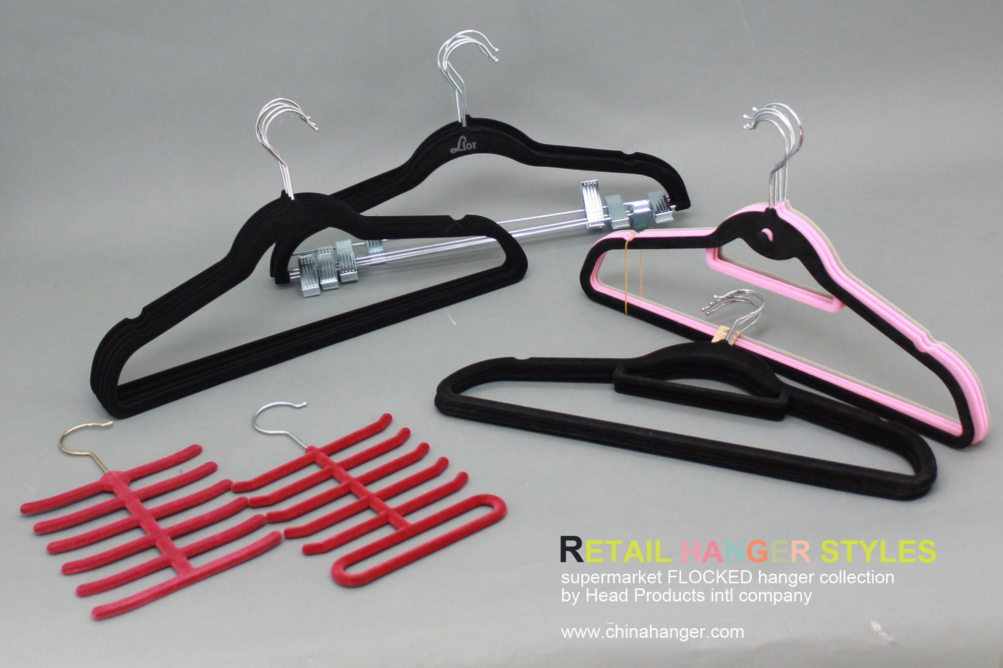 Factory Velvet Plastic Flocked Custom Clothes Hanger, Plastic Hangers for Jeans,