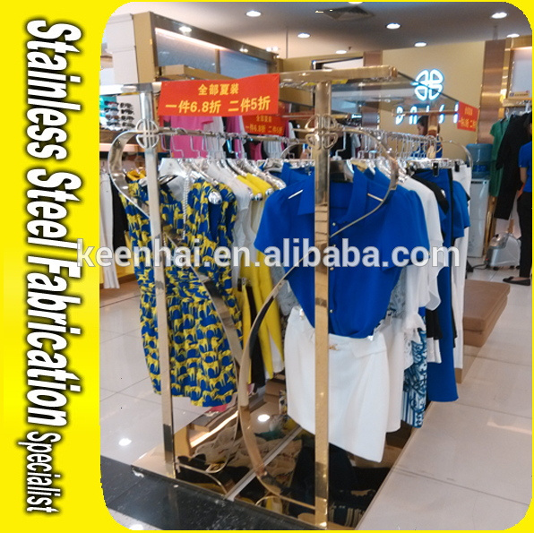 Keenhai Custom-Made Stainless Steel Metal Hanging Cloth Display Rack