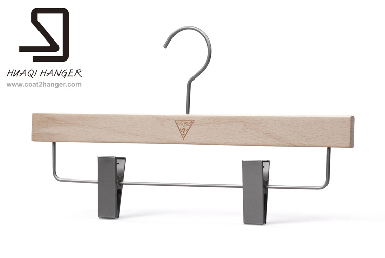 Wooden Clothes Hanger with Clips, Garment Hanger