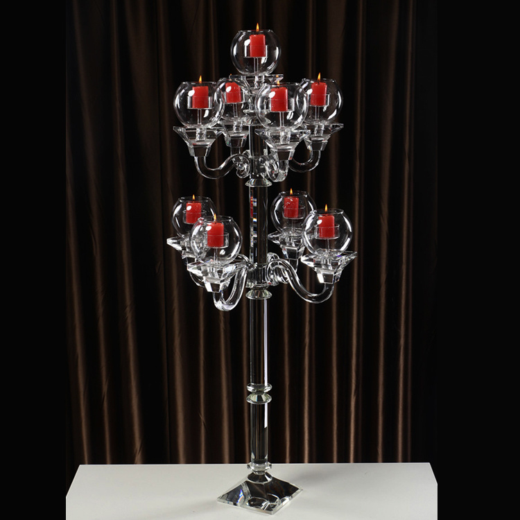 High End Layered Crystal Candle Holder with Competitive Price
