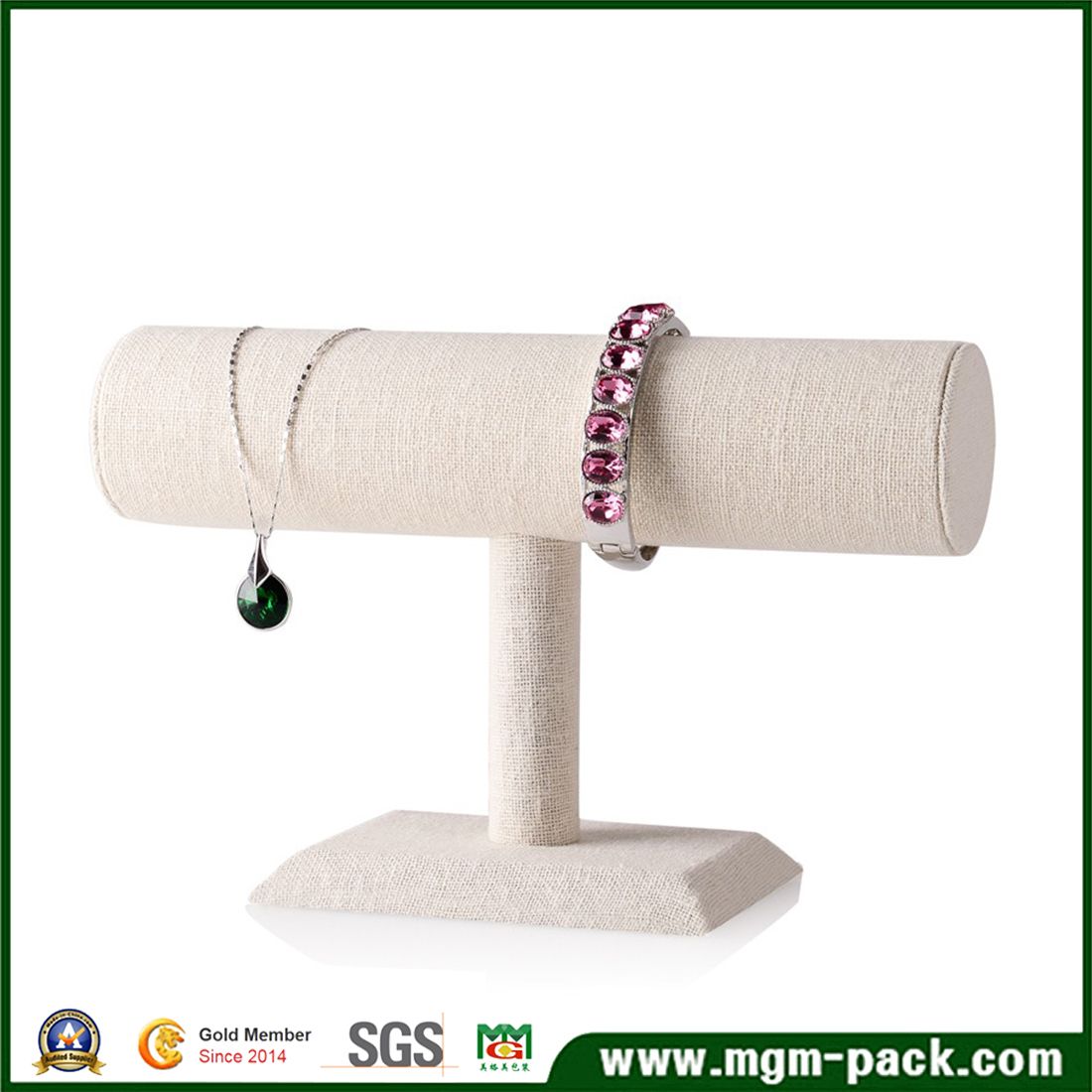 Handmade T Bar Linen Bangle Display Holder