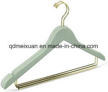 Factory Specializing in The Production of Wooden Hangers Real Wood Hangers The Golden Accessories Wood Hangers Can Be Customized Logo Printing (M-X3604)