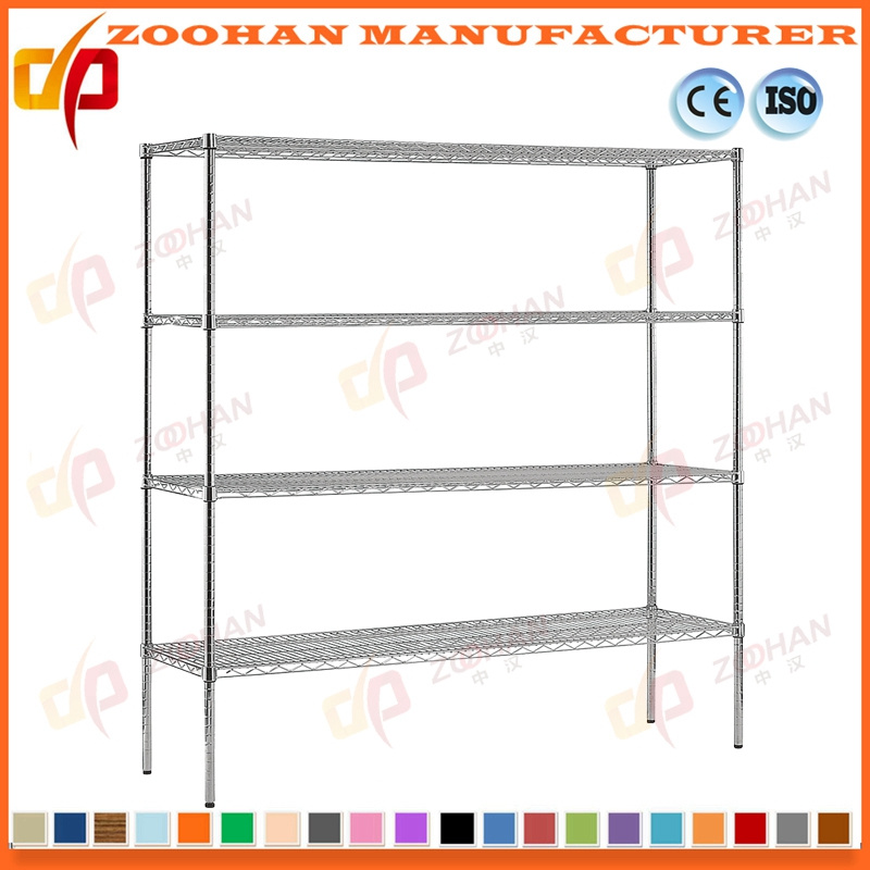 Adjustable Chrome Home Storage Garage Wire Racking Shelving Units (Zhw121)
