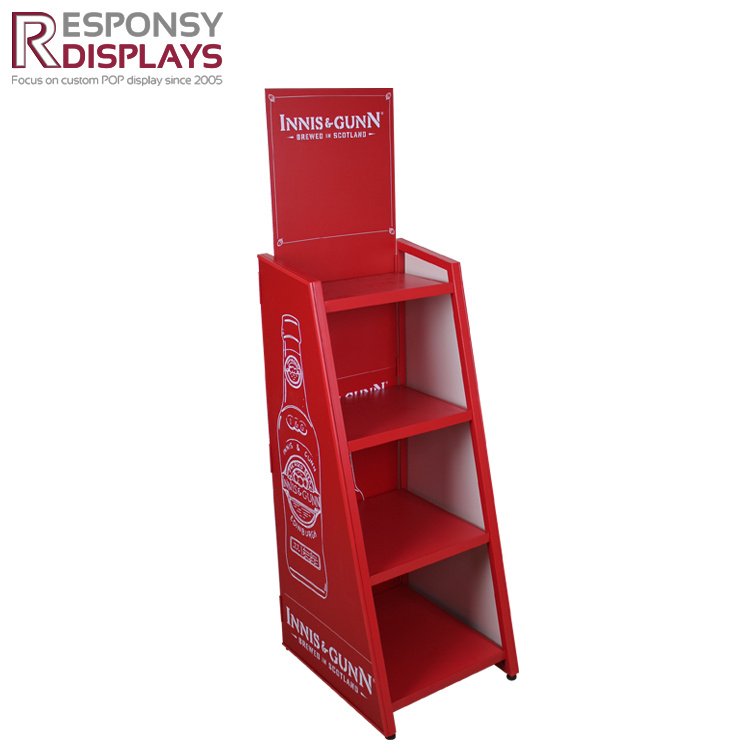 Metal Floor Beer Display Rack with Graphics