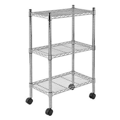 3-Layer Mobile Heavy Duty Wire Shelving