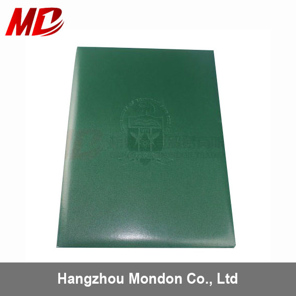 Forest Green Leatherette Graduation Folder Four Satin Corners-Book Style