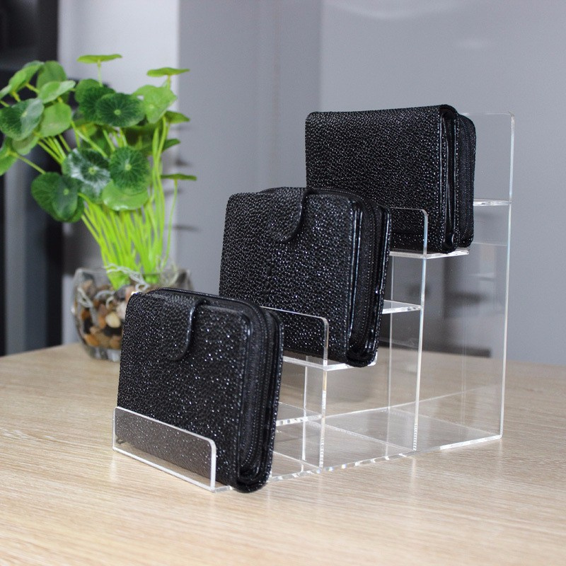 3 Layers Ladder Type Transparent Acrylic Bag Display Rack