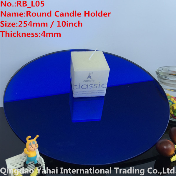 4mm Large Round Blue Glass Candle Holder