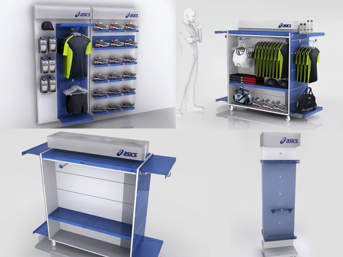 Famous Clothes Shop Promotion Shoe Display Table Clothing Display Stand