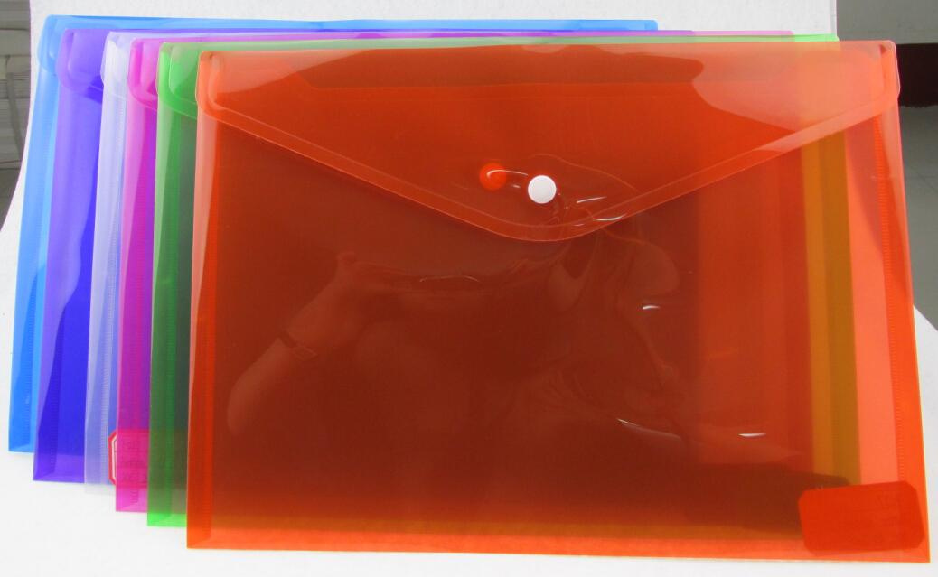 Customized Colorful A4/A5/FC File Bag with Button (F027)