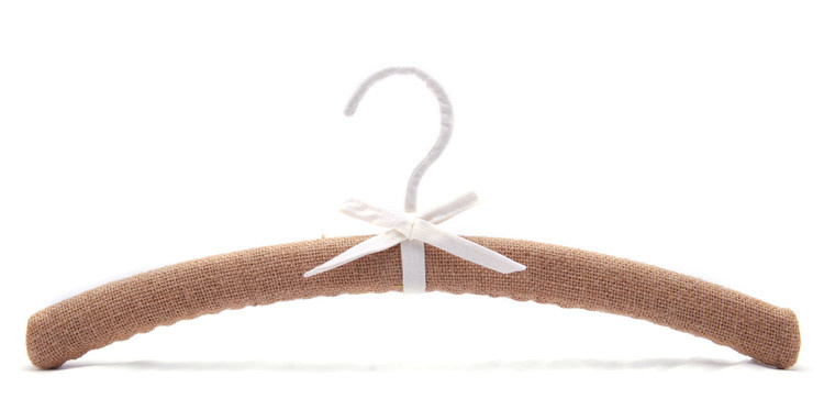 Vintage Linen Wrapper Women Clothes Hanger with Lovely Bownot