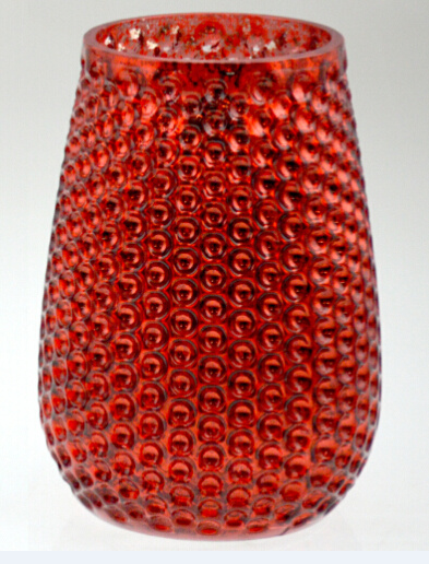 Small Red Pineapple with Dotted Pattern Candle Holder
