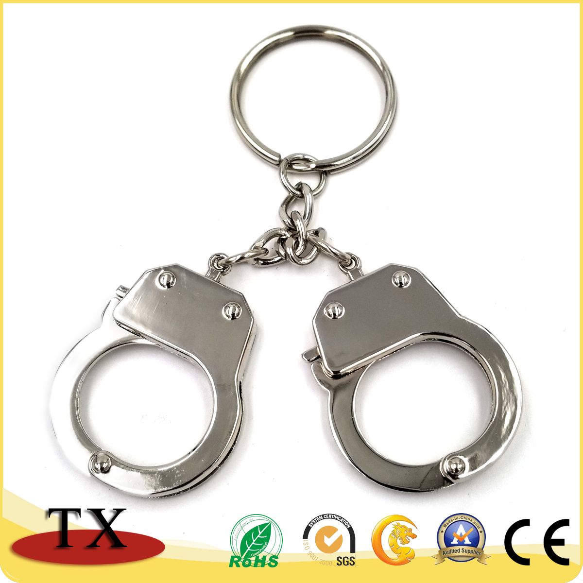 Metal Police Handcuffs Key Chain for Promotion Item