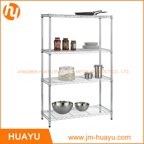 4-Shelf Chrome Metal Display Steel Storage Wire Mesh Rack
