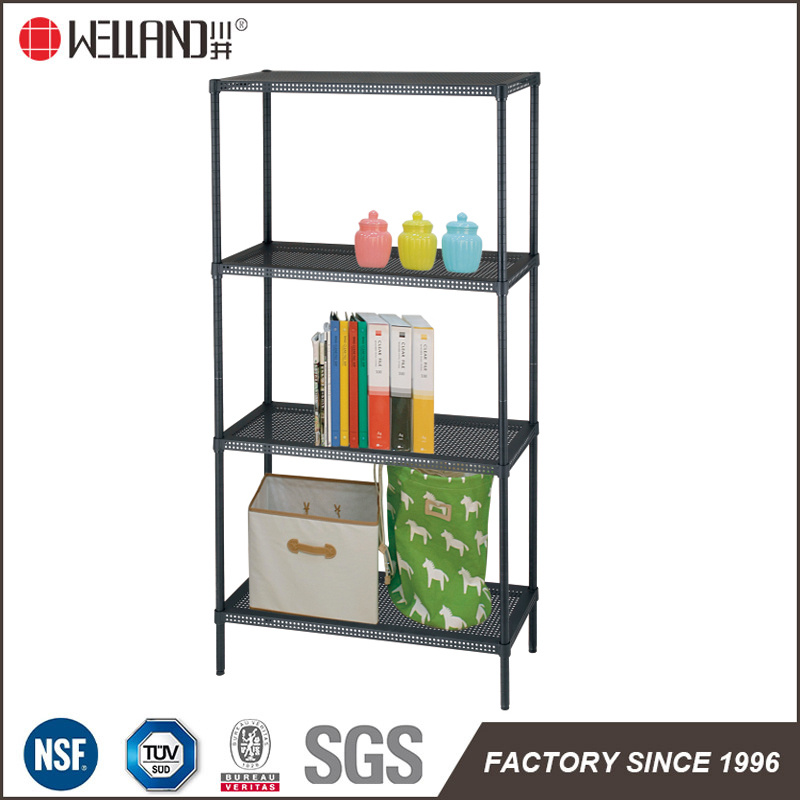 Powder Coating Black Adjustable Emtal Perforated Metal Rack household Storage Rack