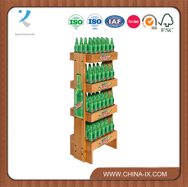 Customized Wood Pop Display Rack with Wheels