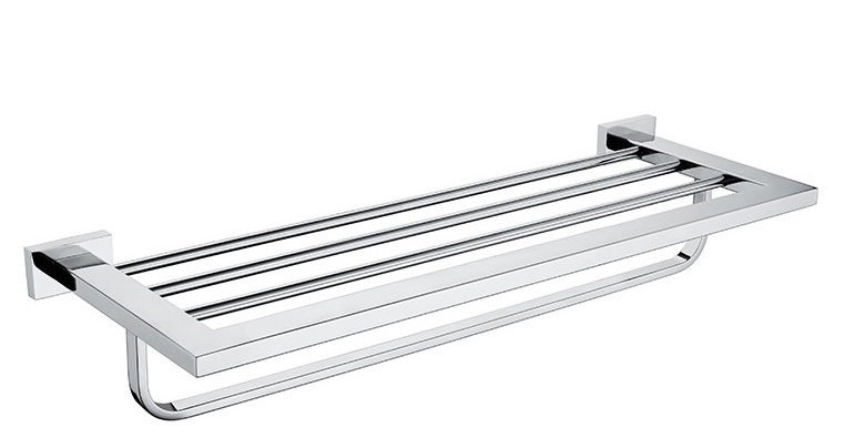 Nickel Brushed Towel Rack Shelf Stainless Steel Bathroom Towel Rack