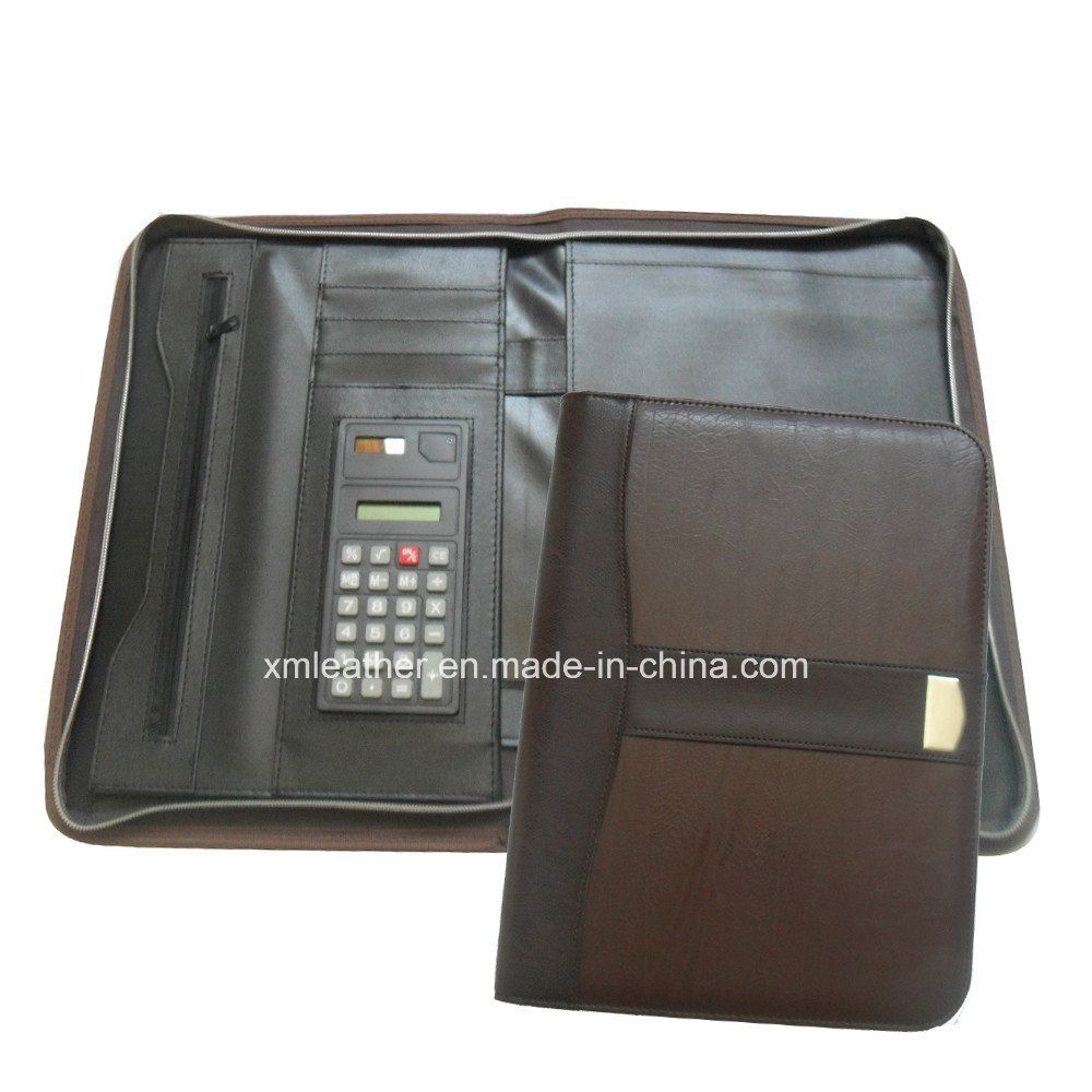 Brown Zip Legal Size Padfolio for Men