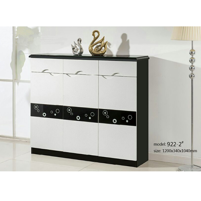 Luxury Floor Black White Long Corner Shoe Rack with Closet