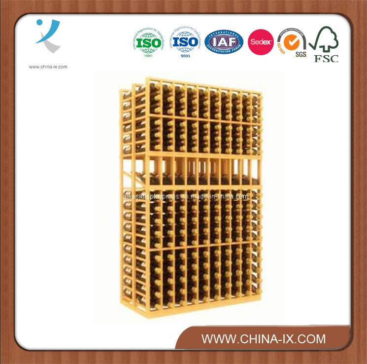 Multiple Level Wooden Wine Storage Rack