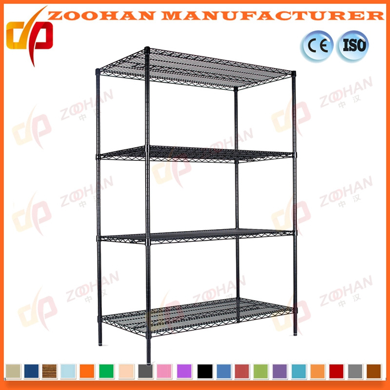 4 Shelf Adjustable Steel Chrome Wall Wire Shelving Rack (Zhw107)