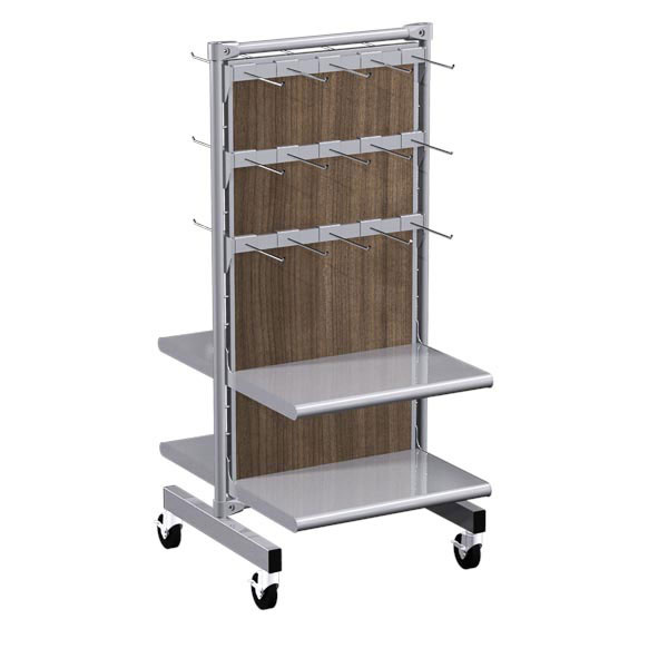 Garment Display Rack MDF Four Side Retail Clothes Display Stand Hangers
