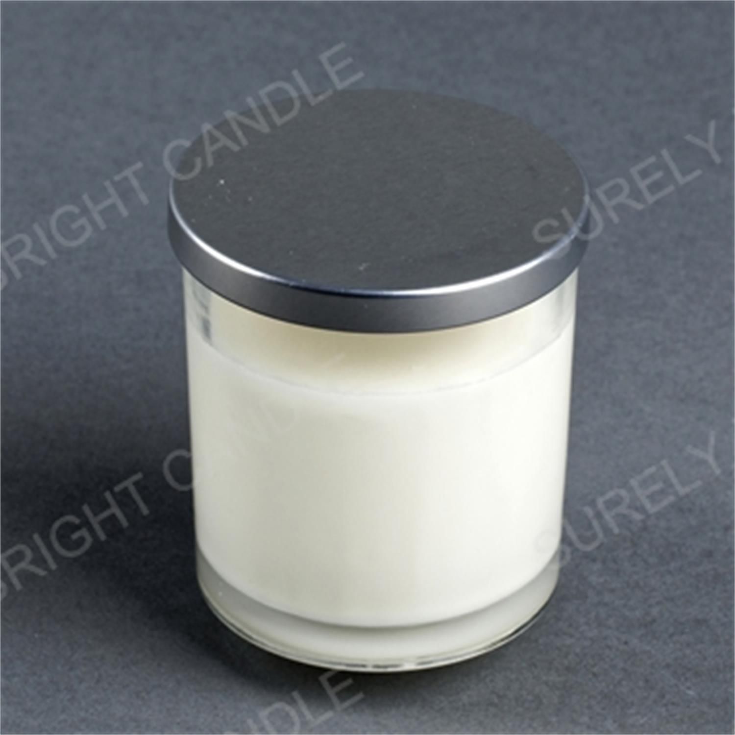 Glass Jar Candle with Metal Lid of Spray Glass