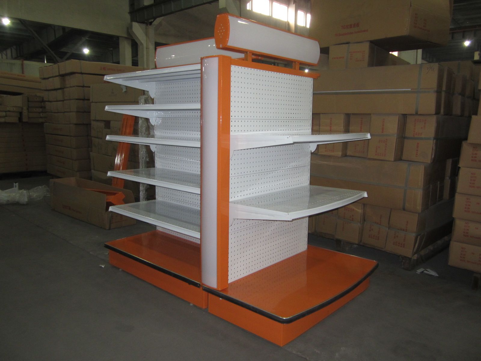 Functional Cosmetic Display Shelving Shelf with Light Box on Top