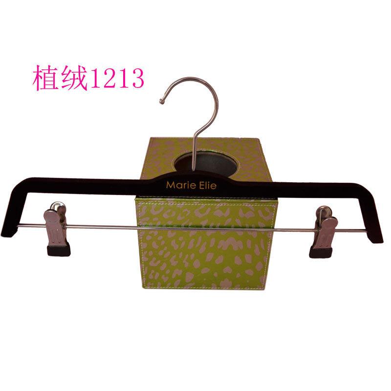 Gold Stamping Logo Flocking Bottom Hanger for Pants