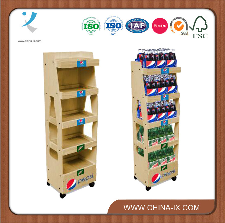 Retail Wood Rack for Coke Glass Bottles