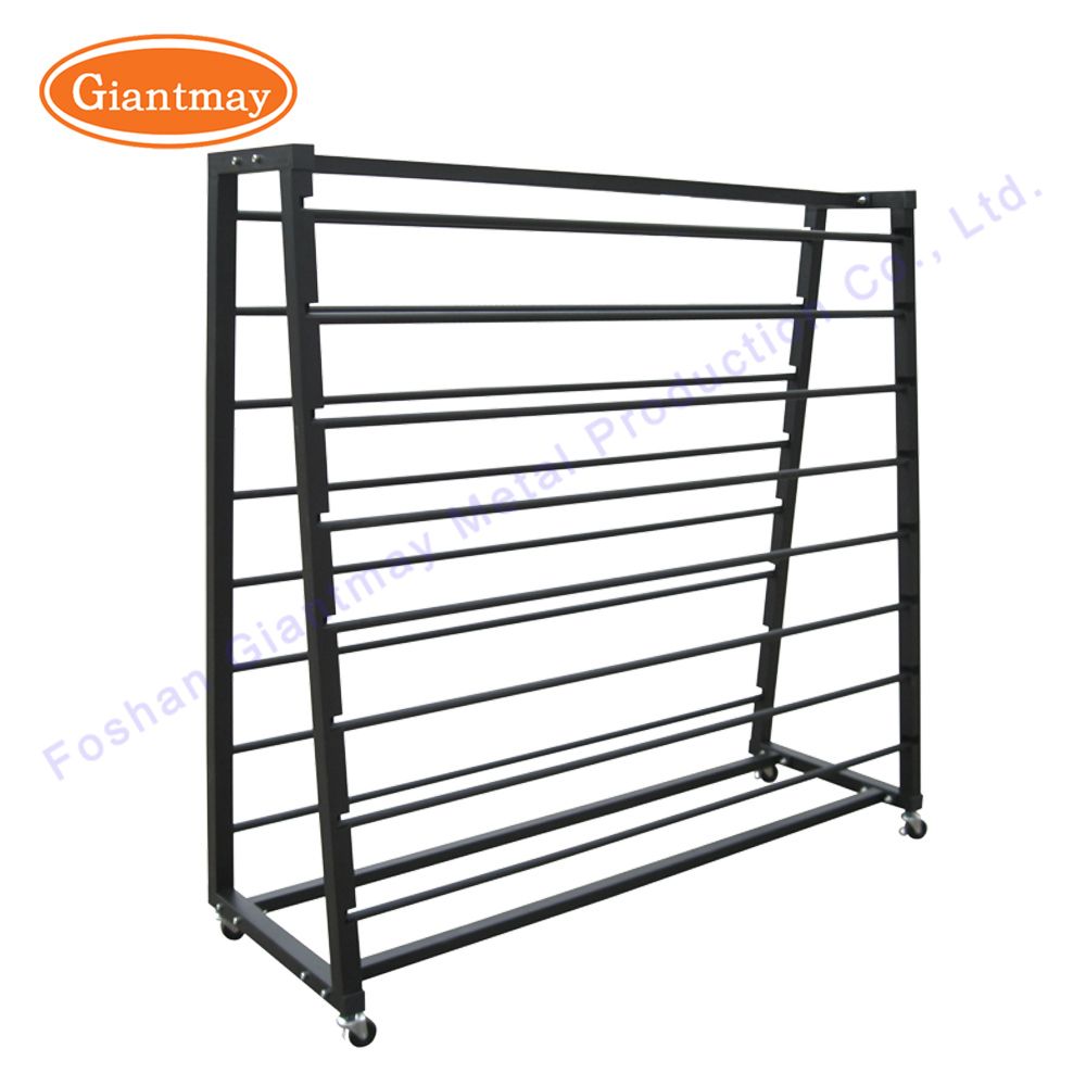Floor Standing Metal Rug Rolling Display Exhibition Racks for Fabric