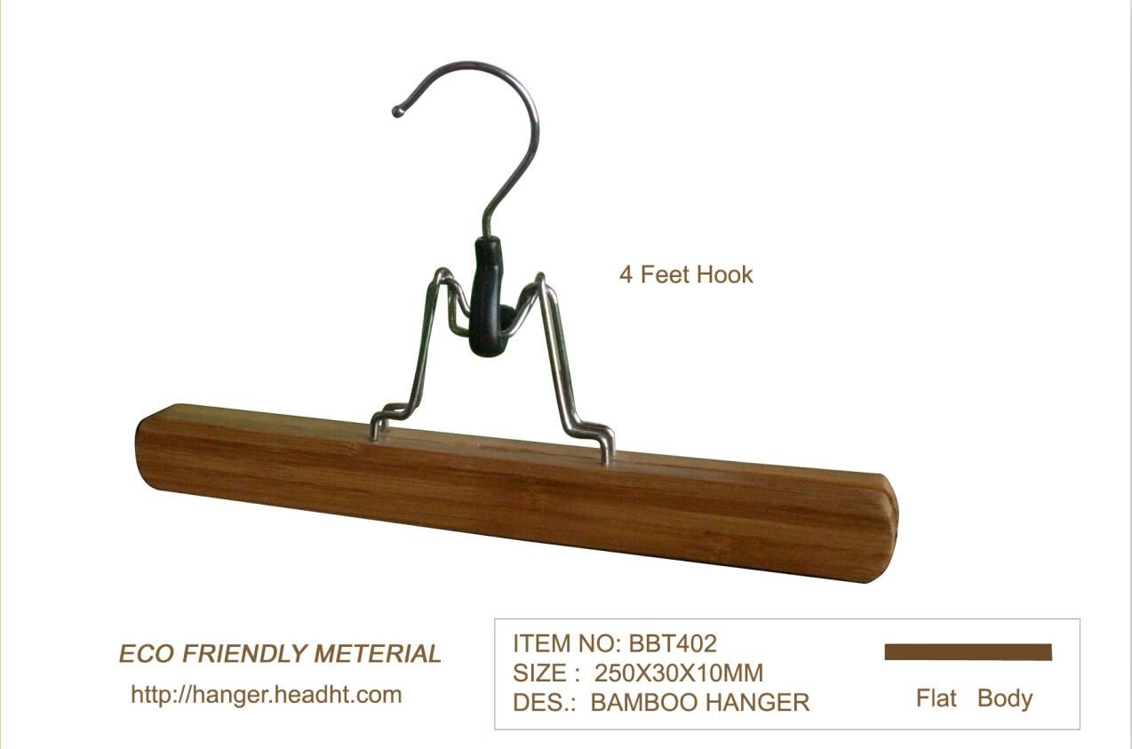 Fsc/BSCI Bamboo Hanger Clamp Extension Hair Hanger