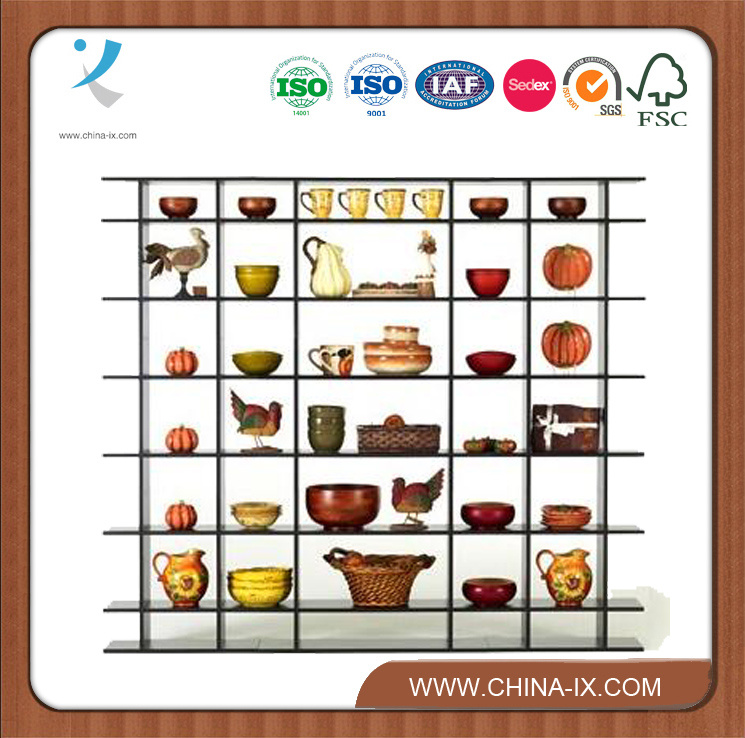 7' Wide Free Standing Gondola Wooden Display Rack