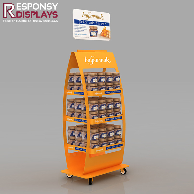 Floor Metal Peanut Butter Fruit Jam Display Rack
