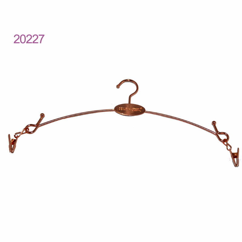 Luxury Custom No Slip Gold Metal Lingerie Underwear Hanger with Clips