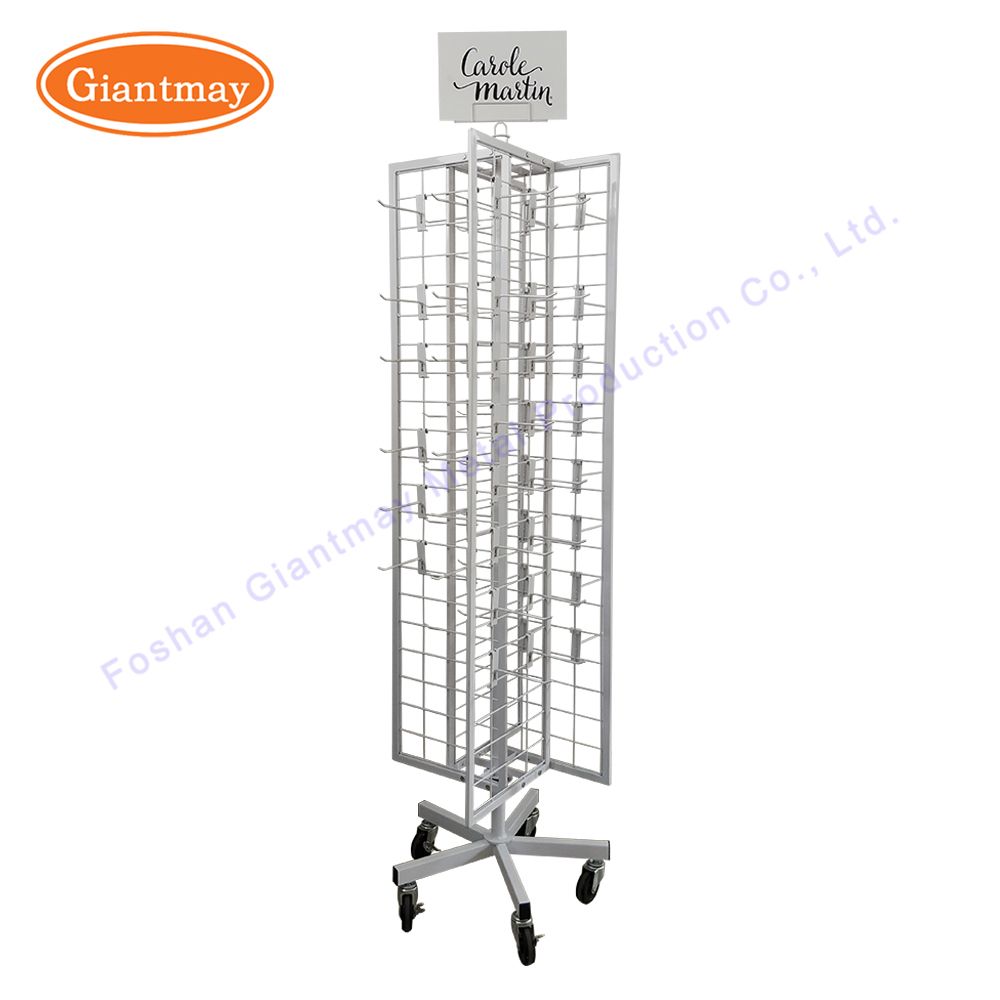 /proimages/2f0j00HtJfwEIYJOqa/free-standing-4-sides-merchandising-hanging-wire-mesh-panel-grid-wall-spinning-display-rack-shelving-on-wheels.jpg