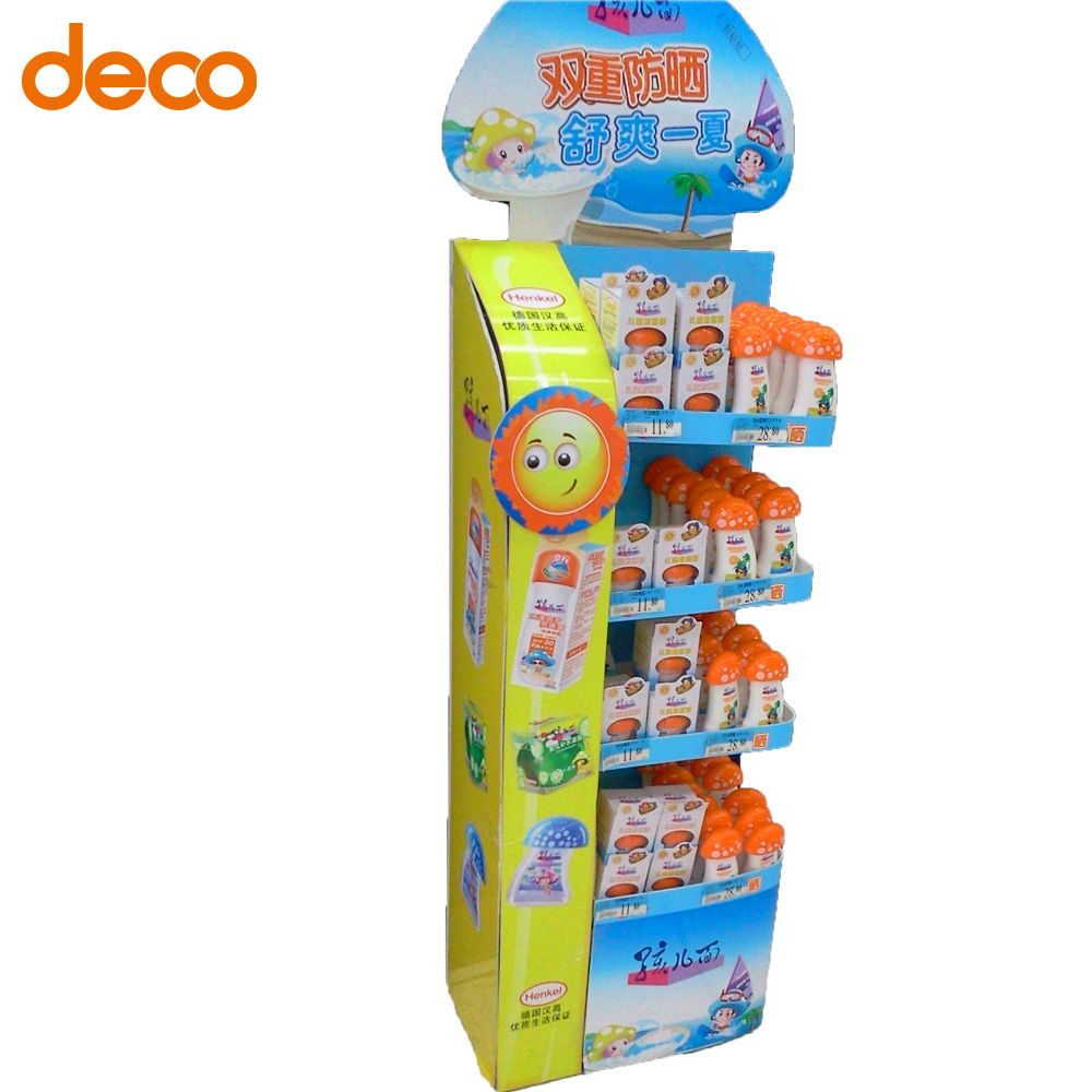 Advertising Custom Paper Display Shelf for Skin Care Product