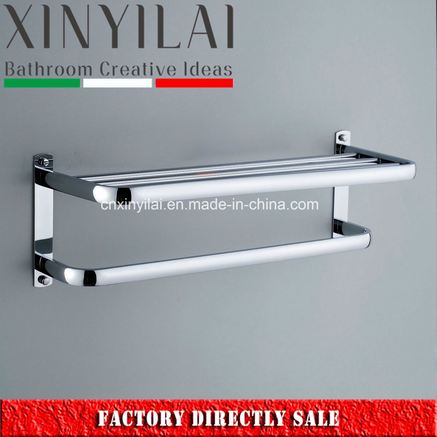 Chrome Plated Bathroom Accessory Brass Towel Shelf