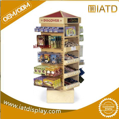 Four Sides Wooden Storage Display Rack for Drink/Eyewear/Lens/Sunglasses