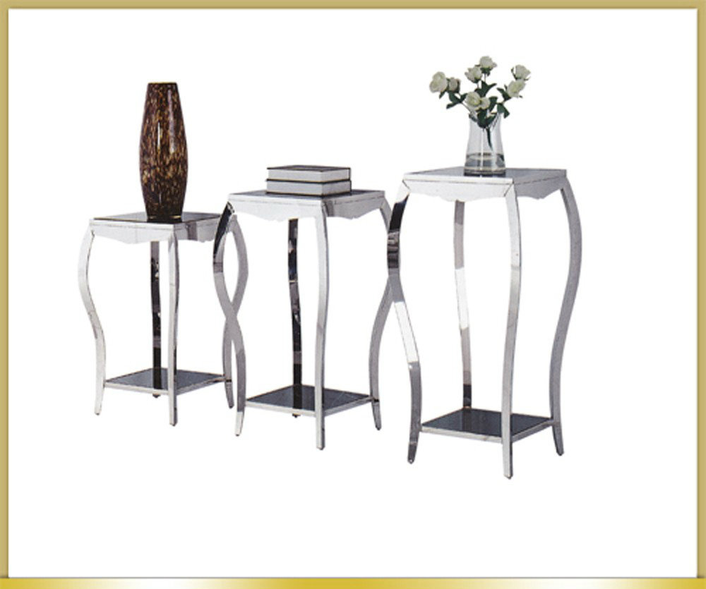 Luxury Stainless Steel Flower Shelf for Living Room
