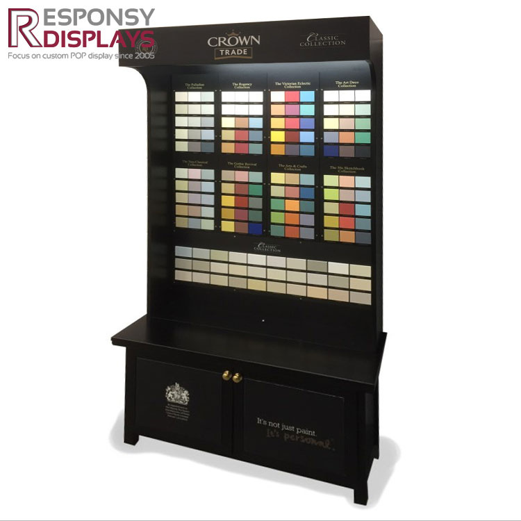 800*500*1800mm POS Floor Wood Paint Display Rack