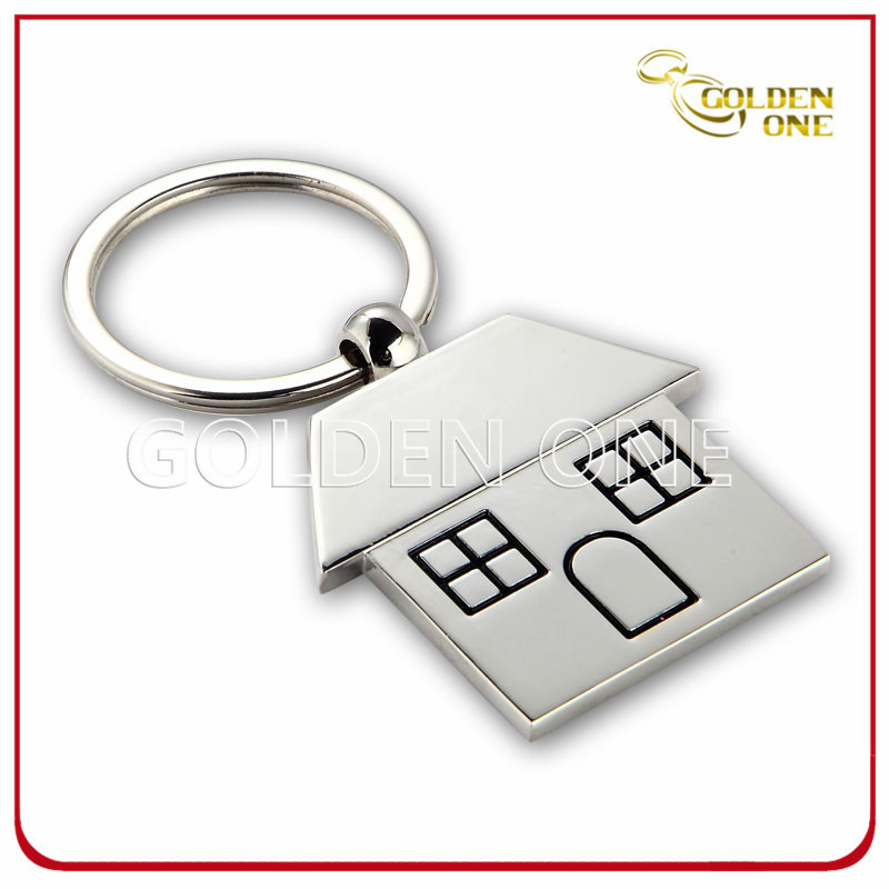 Custom House Shape Nickel Plated Metal Key Holder
