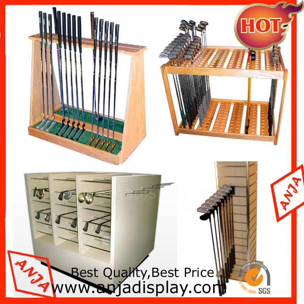 Wooden Stationary Golf Club Display Stand for Shop