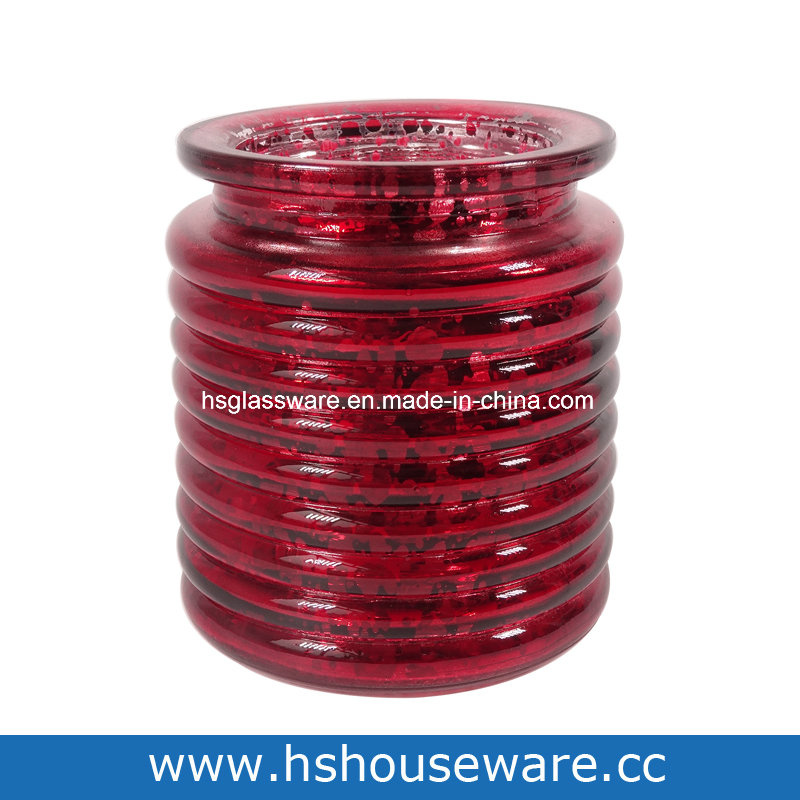 Horizontal Stripes Glass Candle Holders