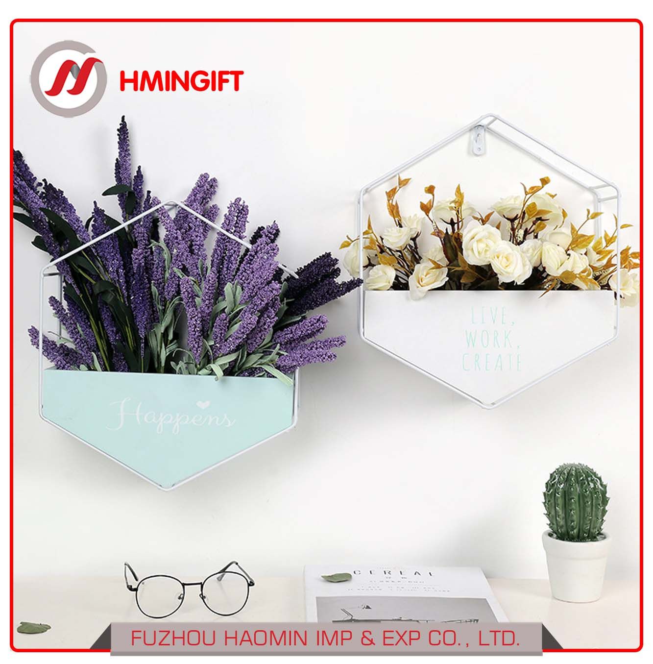 Creative Wrought Iron Flower Basket Wall Hanging Storage Basket Wall Decoration