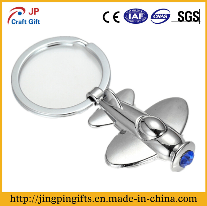 Fashion Plane Metal Key Chain with Key Ring Holder
